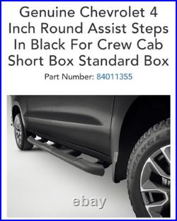 19-25 Chevy Silverado GMC Sierra 1500 4 Side Step Left Black Crew Cab OEM Round