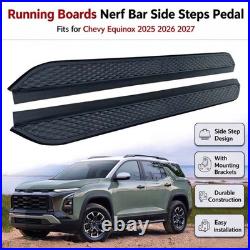 2PC Running Boards Side Steps Nerf Bar Fit Chevy Equinox 2025 2026 2027 Brackets