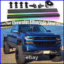 2PCS Electric Running Boards W LED Light Fits For Chevrolet Silverado 2014-2018