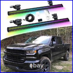 2PCS Electric Side Steps W Dual LED Light Fits For Chevrolet Silverado 2015-2018