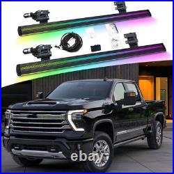 2PCS Electric Side Steps W Dual LED Light Fits For Chevrolet Silverado 2019-2026