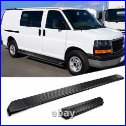 2PCS Running Boards Side Steps Fits For Chevy Express GMC Savana 2003-2026