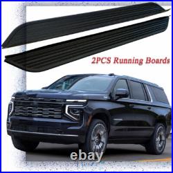 2PCS Running Boards Side Steps Nerf Bars Black For Chevrolet Suburban 2021-2025