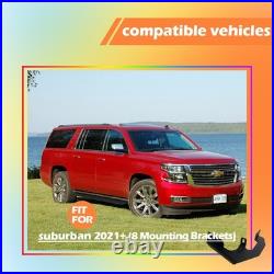 2PCS Running Boards Side Steps Nerf Bars Black For Chevrolet Suburban 2021-2026