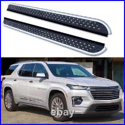 2PCS Running Boards Side Steps Nerf Bars Fits For Chevrolet Traverse 2018-2023