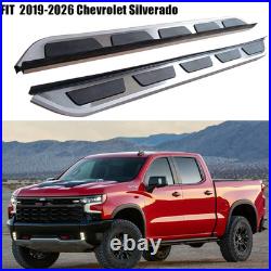 2PCS Side Steps Running Boards Nerf Pedal Fits For Chevrolet Silverado 2019-2026