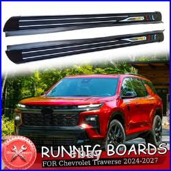 2Pcs Running Boards Nerf Bar Side Step Fits for Chevrolet Traverse 2024-2027