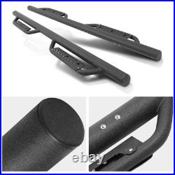 3 Black Round DROP Step Bar Running Board for 07-19 Silverado Sierra Crew Cab