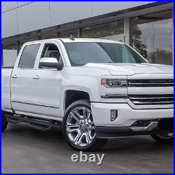 3 Black Round DROP Step Bar Running Board for 07-19 Silverado Sierra Crew Cab