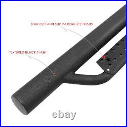 3 Black Round DROP Step Bar Running Board for 07-19 Silverado/Sierra Ext Cab