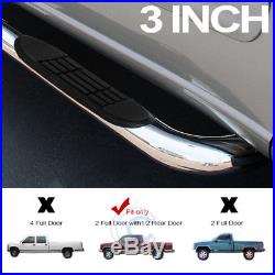 3 Chrome Side Step Bars Running Boards Jl 88-00 Chevy Gmc C10 C/k Extended Cab
