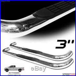3 Chrome Side Step Nerf Bars Rail Running Boards 82-03 Chevy S10/Sonoma Ext Cab