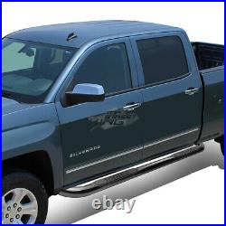 3 Round Tube Coated Step Bar Running Boards for Silverado Sierra Crew Cab 00-19