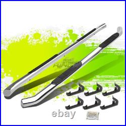 3 Round Tube Polish Step Bar Running Board for Silverado Sierrra Crew Cab 07-19