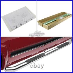 3 Round Tube Polish Step Bar Running Board for Silverado Sierrra Crew Cab 07-19
