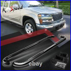 3 Round Tube Side Step Bar Running Boards for 04-14 Colorado Canyon Crew Cab