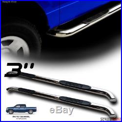 3 S/S Chrome Side Step Nerf Bars Running Boards 07-18 Chevy Silverado Crew Cab
