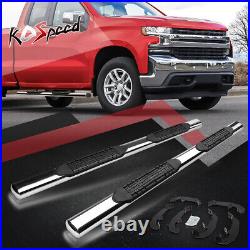 4 Stainless Running Board Side Step Bar for 19-21 Silverado/Sierra Extended Cab