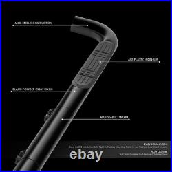 4OD Black Side Step Nerf Bars for 99-09 Silverado Sierra Extended/Crew Cab