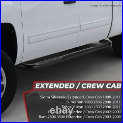 4OD Black Side Step Nerf Bars for 99-09 Silverado Sierra Extended/Crew Cab