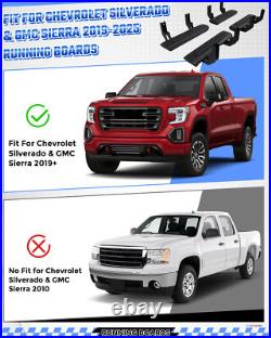 4PCS Side Steps Running Boards For Chevrolet Silverado & GMC Sierra 2019-2025