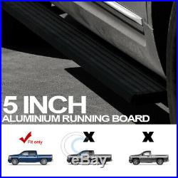 5 Matte Blk Aluminum Side Step Running Boards I4 07-18 Chevy Silverado Crew Cab