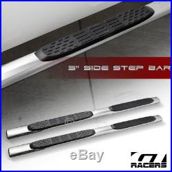 5 Oval Chrome Side Step Bars Running Boards 2007-2018 Silverado/sierra Crew Cab