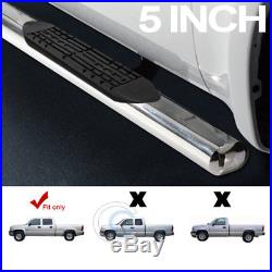 5 Oval Chrome Side Step Nerf Bars Running Boards 01-18 Chevy Silverado Crew Cab