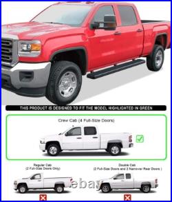 5 Running Boards Side Steps Black For 01-13 Chevy Silverado GMC Sierra Crew Cab