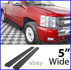 5 Running Boards Side Steps Black For 01-13 Chevy Silverado GMC Sierra Crew Cab