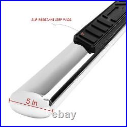 5 (SS OVAL TUBE) Side Step Nerf Bar Running Boards for 99-14 Sierra Crew Cab