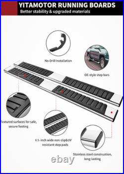 6.5 Inches Running Boards Compatible with 2019-2026 Chevy Silverado/Gmc Sierra 1