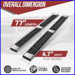 6.75 Inch Running Boards Compatible with 2007-2019 Chevy Silverado GMC Sierra 15
