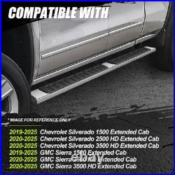 6.75 Side Step Bar Running Boards for Chevy Silverado GMC Sierra Ext Cab 19-25