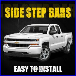 6 Black Side Steps For 2007-2018 Chevy Silverado Extended Cab Running Boards