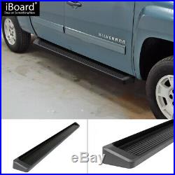 6 Black iBoard Running Boards Fit 01-07 Chevy Silverado/GMC Sierra Crew Cab