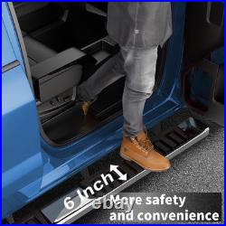 6 Inches Running Boards Side Steps Nerf Bar Compatible for 2019-2024 Chevy Silve