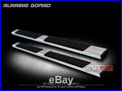 6 OE Aluminum Steel Silver Side Step Running Boards 07+ Silverado/Sierra Crew
