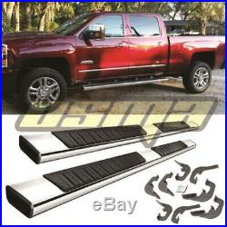 6 OE Style Chrome Side Step Running Boards For 2019+ Silverado Sierra Crew Cab