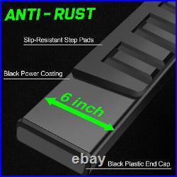 6 Running Board H For 15-25 Colorado/GMC Canyon Crew Cab BLK Side Step Nerf Bar