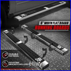 6 Running Board Side Step Bar For 07-19 Silverado Sierra Double / Extended Cab