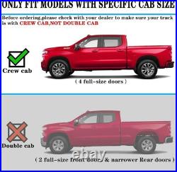 6 Running Boards Compatible with 07-18 Chevy Silverado/GMC Sierra 1500 Crew