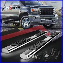 6 (SS OVAL TUBE) Side Step Nerf Bar Running Boards for 99-14 Sierra Crew Cab