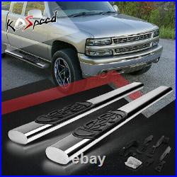 6 SS OVAL Tube Running Board Side Step Bar for 88-00 Chevy/GMC C/K Extended Cab