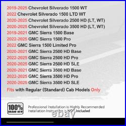 6 Step Bar Running Boards for Silverado Sierra Pickup Truck Regular Cab 19-25