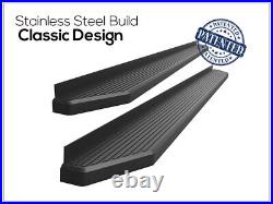 APS Black Running Boards Fit 19-24 Chevy Silverado GMC Sierra Crew Cab