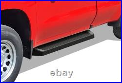 APS Black Running Boards Fit 19-25 Silverado Sierra Regular Cab
