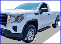 APS Black Running Boards Fit 19-25 Silverado Sierra Regular Cab