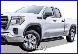 APS Black Running Boards Style Fit 19-25 Silverado Sierra Double Cab