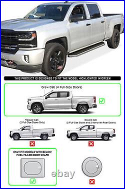 APS Polished 6 Side Step Side Bar Fit 19-24 Chevy Silverado GMC Sierra Crew Cab